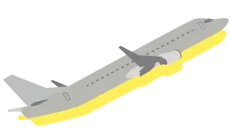 飛行機が飛び立つアイコン